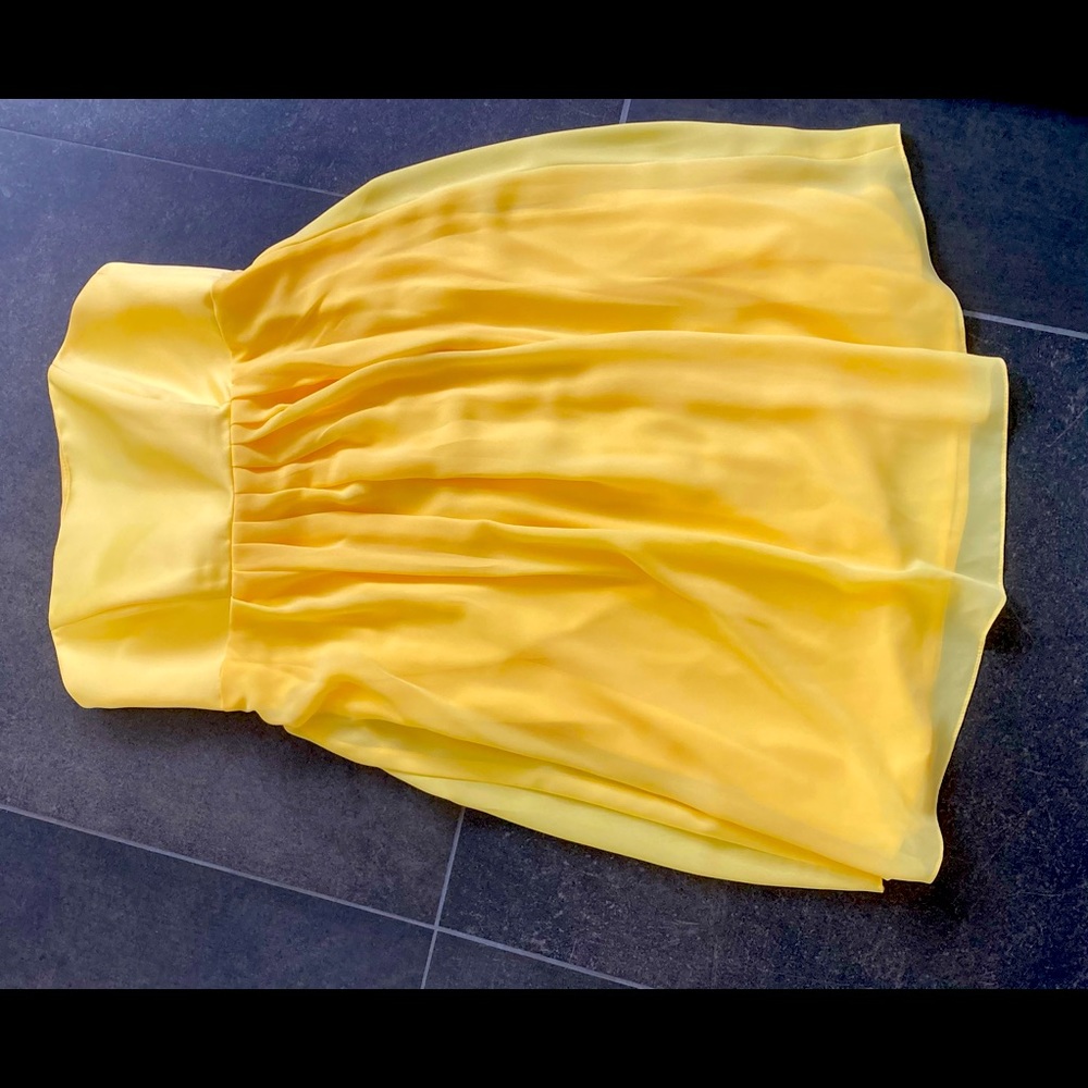 Alfred Sung, Strapless Sunflower Yellow dress.